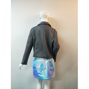 Jacheta neagră PU BLKER cu colecție pură RLWPJ0013N