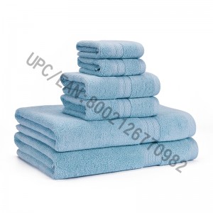 Set de prosoape pentru baie, prosoape din bumbac, set de 6,2 pânză de spălat, 2 prosoape de mână, 2 prosoape de baie, prosoape șervete de baie pentru șervete Durabile absorbante confortabile prosoape extra groase (albastru deschis...