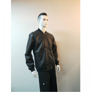 Jacheta PU de culoare neagră pentru bărbați RLMPJ0002