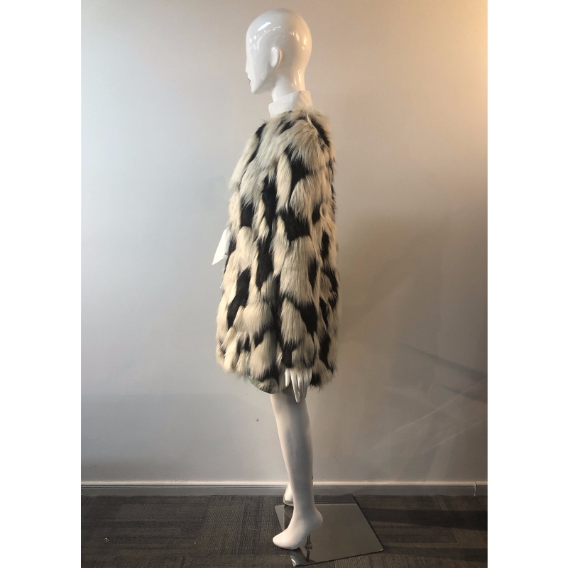 LADIES 'ZEBRA PRINT FUR COAT RLWF0003