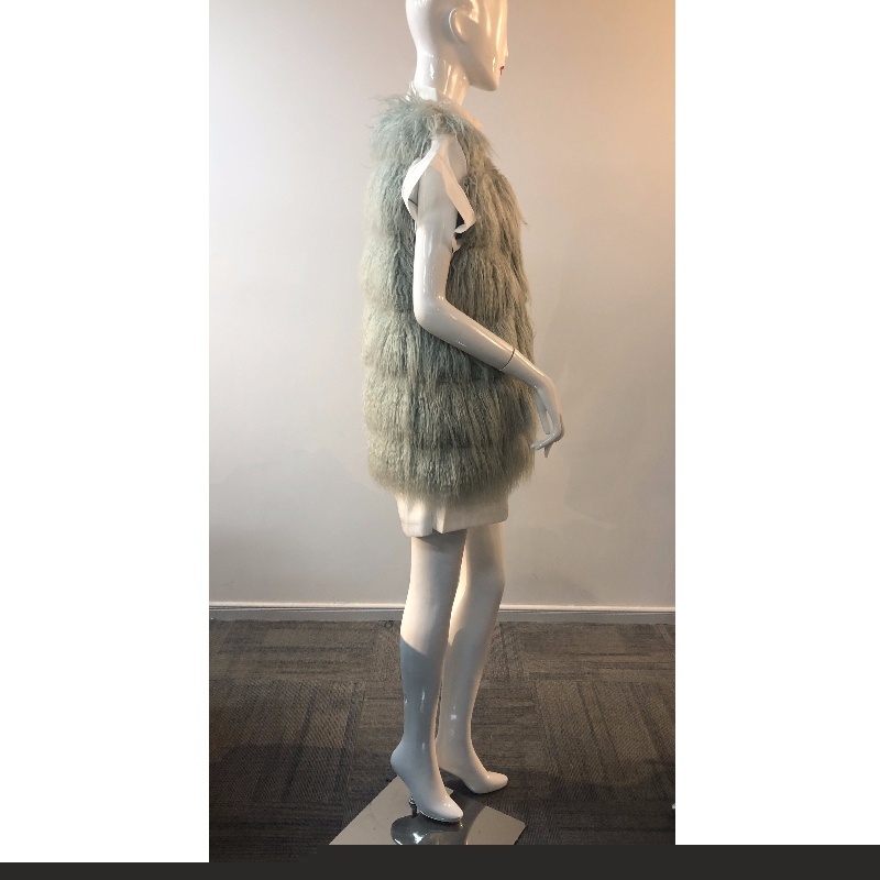 LADIES 'SEA FOAM FUR GILET RLWF0025