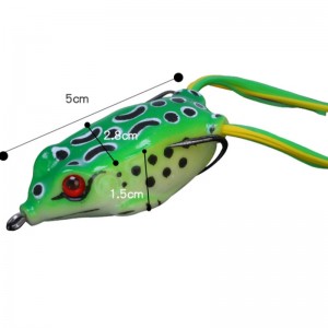 Broasca din tunete de silicon simulată Lei broasca momeală drum momeală falsă cârlig dublu momeală pește negru specializat în uciderea uneltelor de pescuit