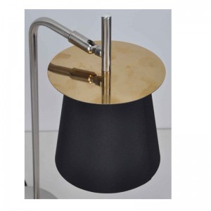 Lampa de masă cu nuanță de țesătură și foaie de decor