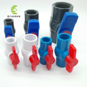 Supapă cu bile din PVC de înaltă presiune (capăt neted, capăt de cap, capăt filet