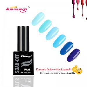 Kamayi Produse pentru unghii Eșantion gratuit Uv Gel Gel de unghii Negru Sticla 12ml Gel de lac