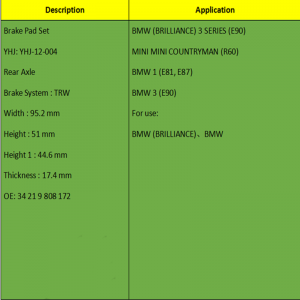 Seturi de frână (OE: 3421 9808172)