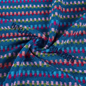 JMD TEXTILE Quick-100% bumbac, broderie cu ursuleț mic, Set de prosoape de baie cu vopsea multicolor, set de 6 prosoape (albastru)