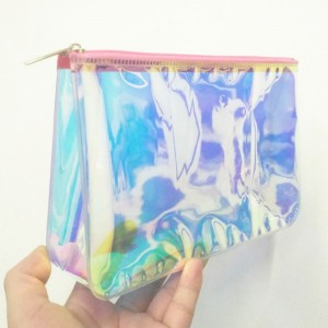 Geantă holografică cu fermoar din PVC
