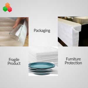Material de protecție personalizat pentru ambalarea foii de rulouri din spumă EPE din polietilenă expandată moale rezistent la șocuri pentru transportul ambalajelor