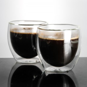 Sanzo Handmade rezistent la căldură Borosilicate Sticlă transparentă cu perete dublu pahar de cafea ceașcă ceașcă ceașcă de cafea 350ml