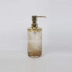 Set de accesorii pentru baie din sticlă cu pompă metalică