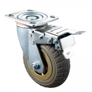 Heavy Duty - Carcasă cromată cu roată TPE brown2