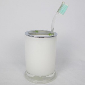 Set de accesorii pentru baie din sticlă albă