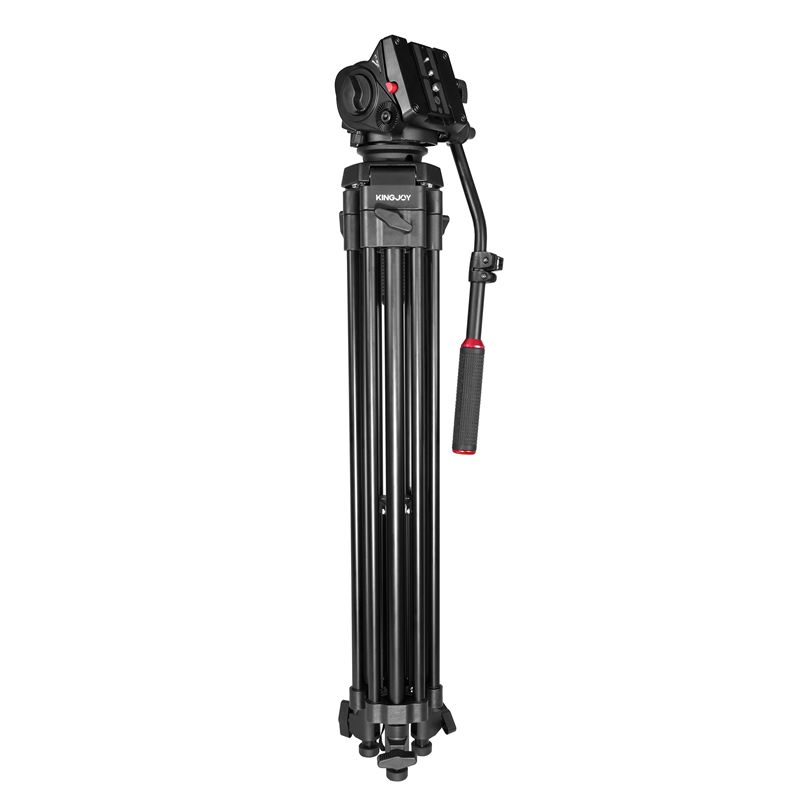 KINGJOY trepied video profesional profesional cu 3 secțiuni VT-2100L cu cap de amortizare fluidă VT-3530 pentru cameră video