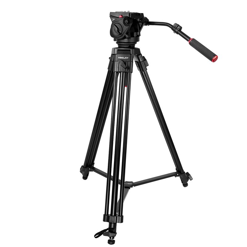 KINGJOY trepied video profesional profesional cu 3 secțiuni VT-2100L cu cap de amortizare fluidă VT-3530 pentru cameră video