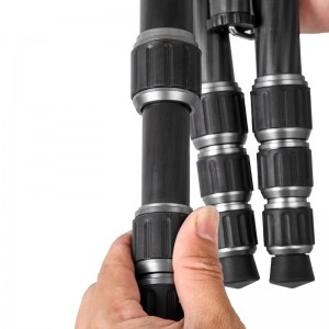 KINGJOY Trepied fotoliu cu blocare ușoară ușoară cu rabatabil, din aluminiu, cu 5 secțiuni, cu trusă de bile pentru fotografie