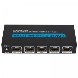V2.0 HDMI 1x4 Splitter Support 3D Ultra HD 4Kx2K @ 60Hz HDCP2.2