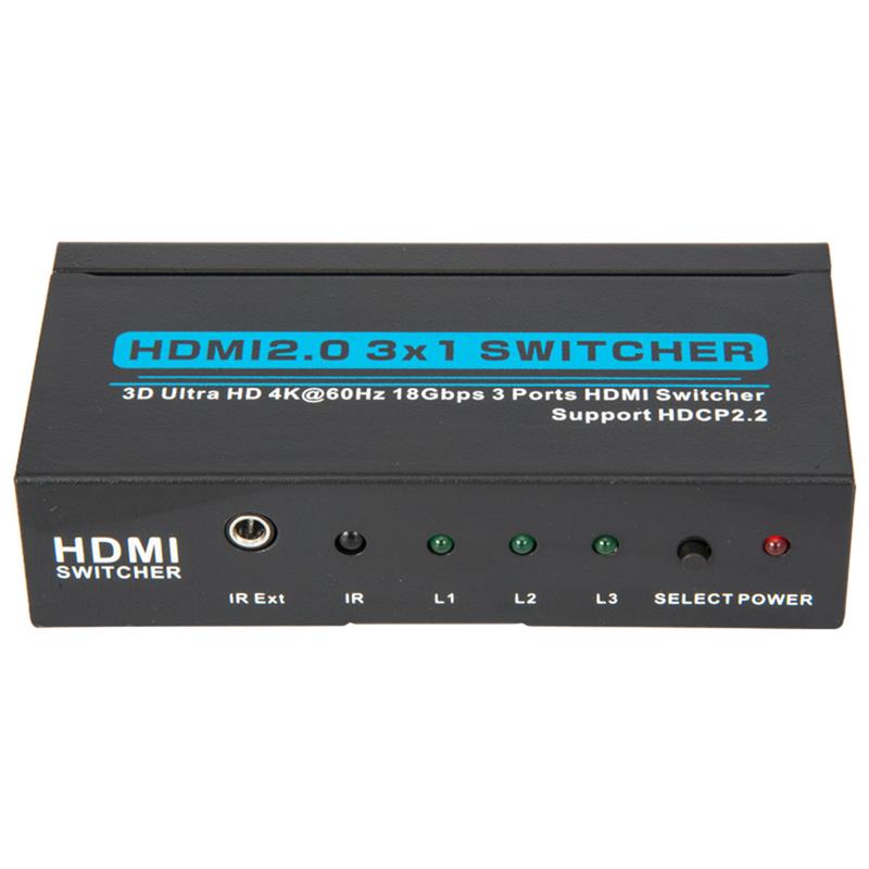V2.0 HDMI Switch Switch 3x1 3D Ultra HD 4Kx2K @ 60Hz HDCP2.2