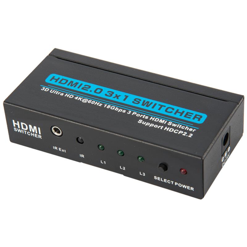 V2.0 HDMI Switch Switch 3x1 3D Ultra HD 4Kx2K @ 60Hz HDCP2.2