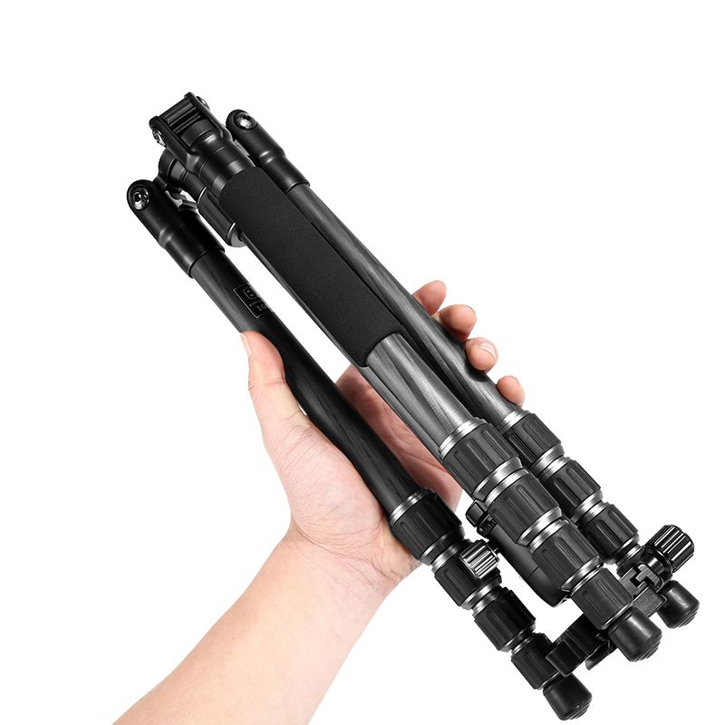 KINGJOY Trepied portabil pliabil din aluminiu portabil cu 5 secțiuni din aluminiu portabil, trepied foto cu set de bile pentru DSLR