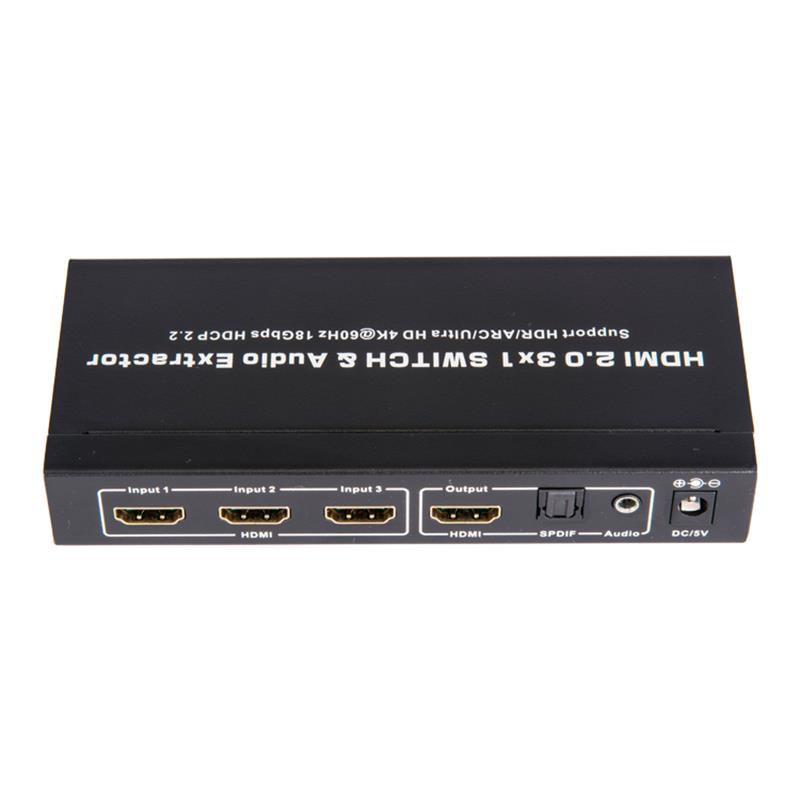 V2.0 HDMI 3x1 Switcher și Extractor audio Suport ARC Ultra HD 4Kx2K @ 60Hz HDCP2.2 18 Gbps