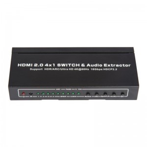 V2.0 HDMI 4x1 Switcher & Extractor Audio Suport ARC Ultra HD 4Kx2K @ 60Hz HDCP2.2 18Gbps