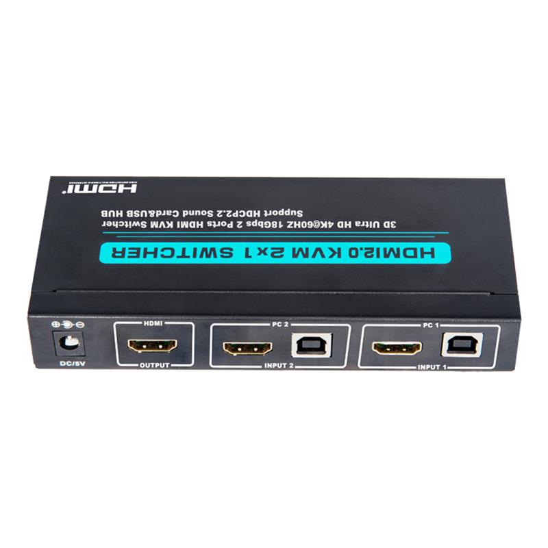 V2.0 HDMI KVM Suport pentru switch 2x1 Ultra HD 4Kx2K @ 60Hz HDCP2.2 18 Gbps Placă de sunet și hub USB