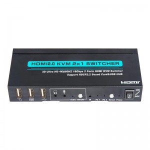 V2.0 HDMI KVM Suport pentru switch 2x1 Ultra HD 4Kx2K @ 60Hz HDCP2.2 18 Gbps Placă de sunet și hub USB