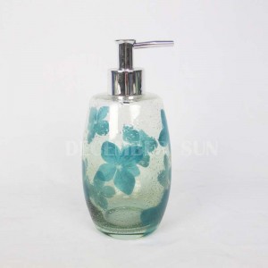 Sticlă transparentă cu set de accesorii pentru baie decalate