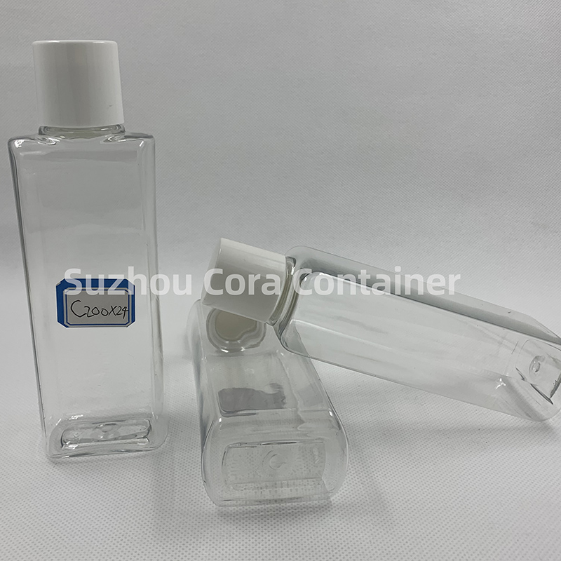 200ml Dimensiune Neck 24mm Pet Plastic Sticlă cosmetică cu capac de șurub