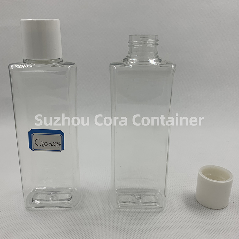 200ml Dimensiune Neck 24mm Pet Plastic Sticlă cosmetică cu capac de șurub