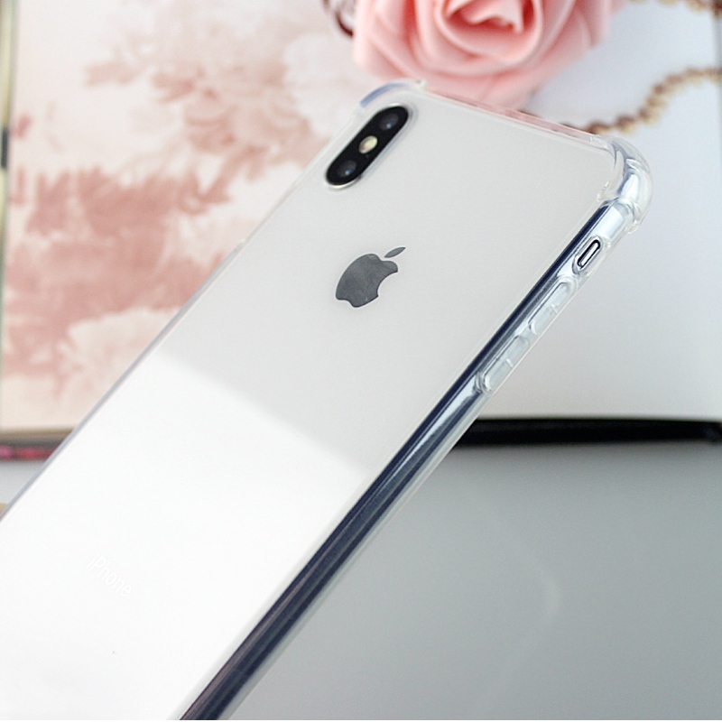 Carcasă de telefon TPU + PC iPhone XS Max clar, cu colțuri anti-impact