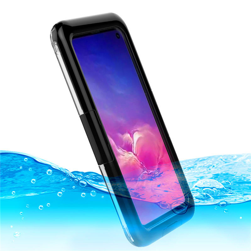 Carcasă de telefon impermeabilă carcasă din material plastic pentru înot, impermeabil pentru Samsung S10 (Negru)