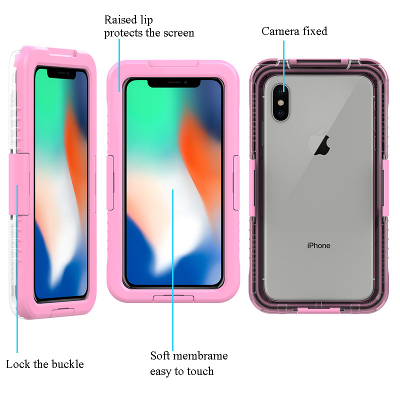 Bune cazuri impermeabile sac uscat pentru iphone XS Max telefon mobil wterproof sac (Roz)