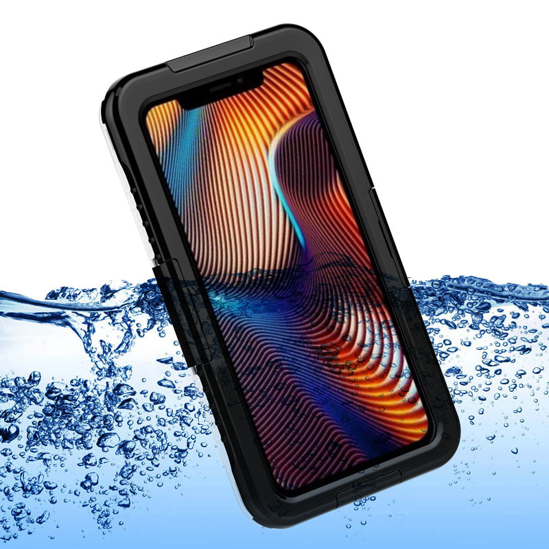 Cel mai bun caz impermeabil de măr caz impermeabil sac caz impermeabil pentru iphone XR (Black)