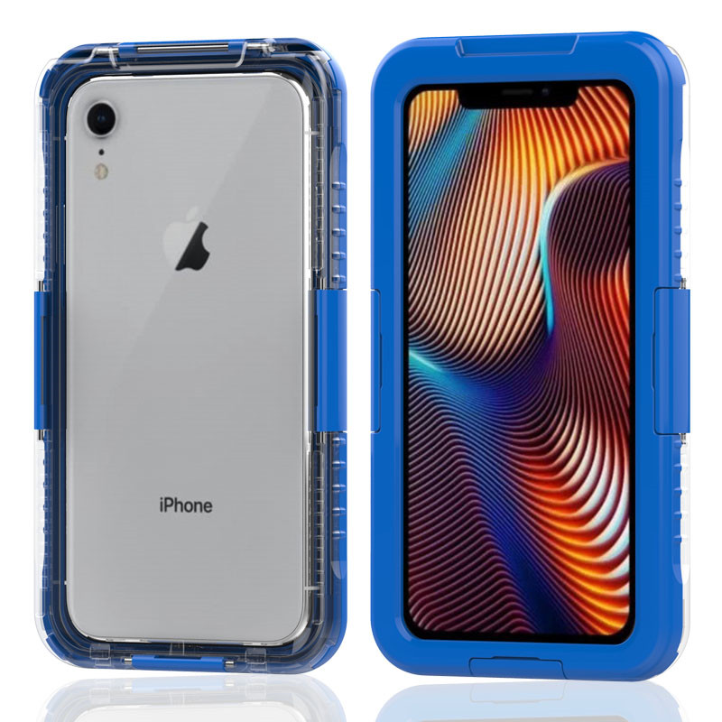 Pachet impermeabil pentru iphone rezistent la șocuri de apă cel mai bun caz impermeabil pentru iphone XR (albastru)