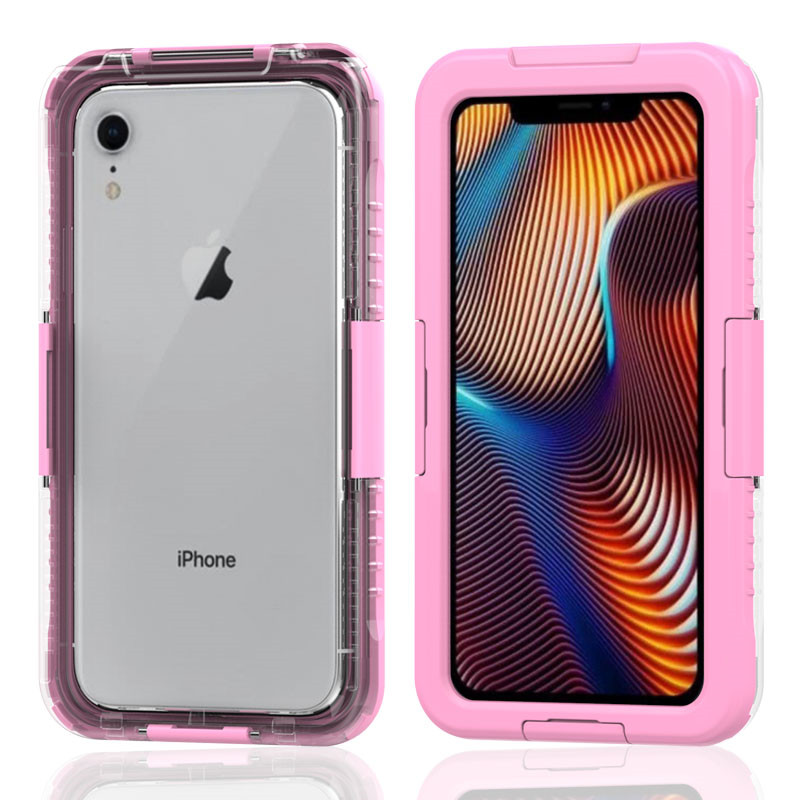 Ieftin iphone XR caz de salvare whor&server;101; pentru a cumpăra cazul subacvatic iPhone caz impermeabil pentru telefon și portofel (Pink)