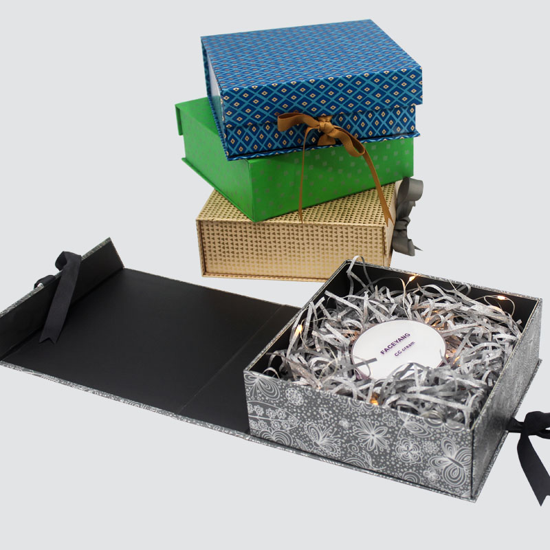 Usor Folding Gift Box Food Candle Chocolate Silk Ribbon Frumos Box