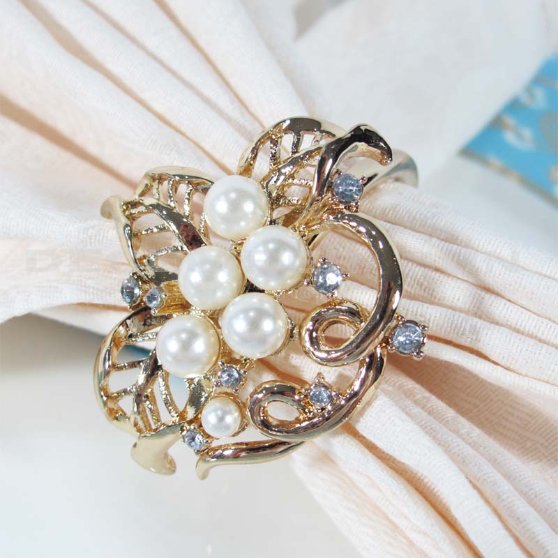 Inel de șervețel metalic elegant și grațios vinde la cald