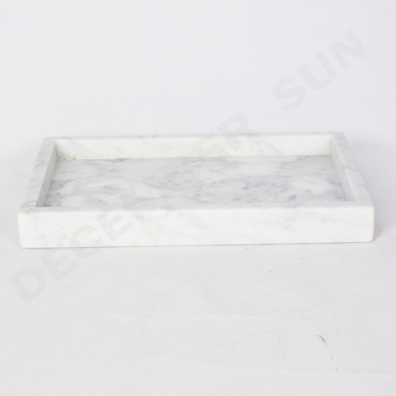 Set de tavă de marmură albă făcută manual