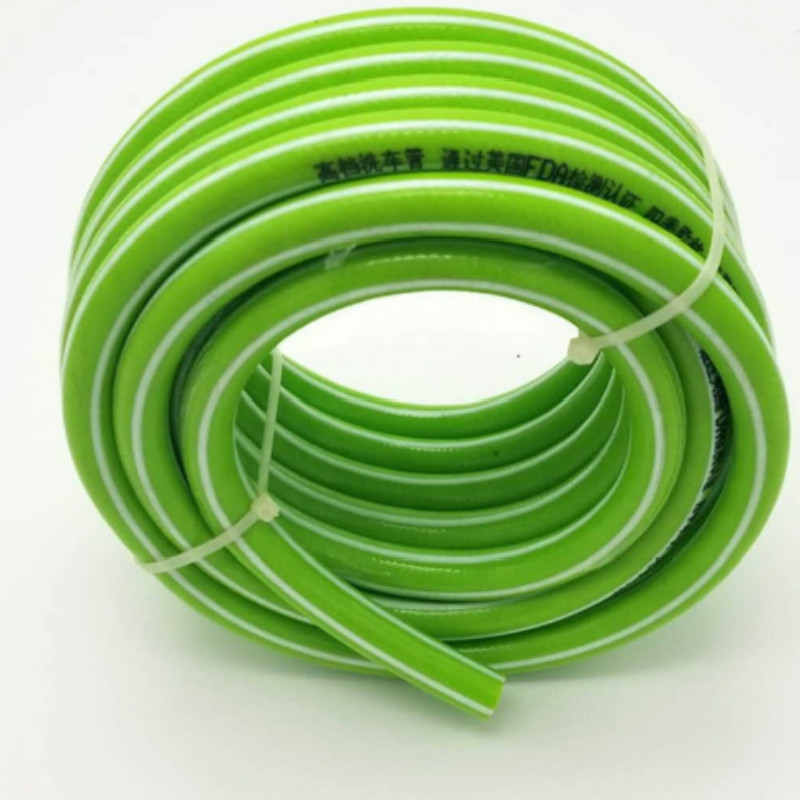 Furtun de apă de grădină din PVC din plastic ranforsat, împletit din fibre flexibile