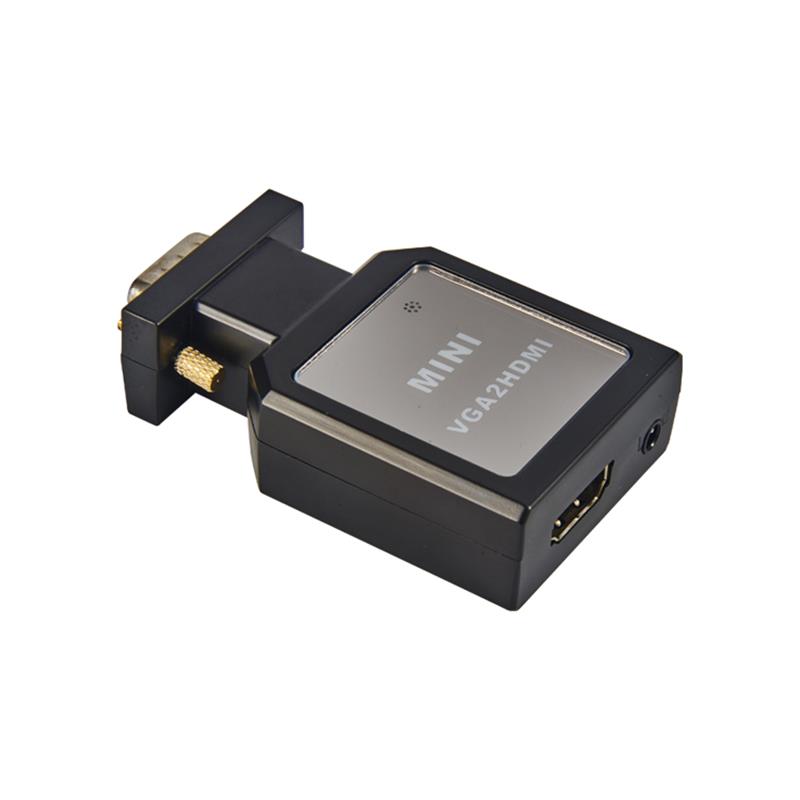 Carcasă metalică MINI Dimensiune VGA + convertor audio audio la HDMI de 3,5 mm