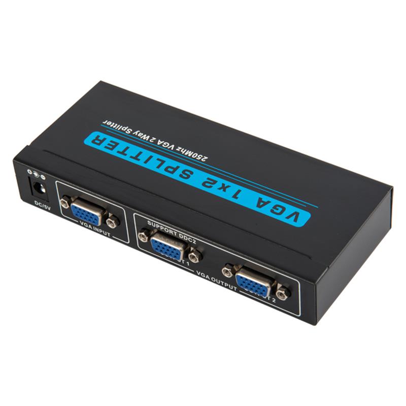 250MHz 2 Way VGA 1x2 Splitter Support 1080P