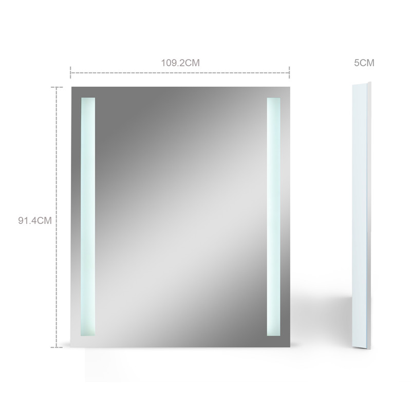 Hotel Light Up Rectangular Illuminated LED Wall Mirror Baia