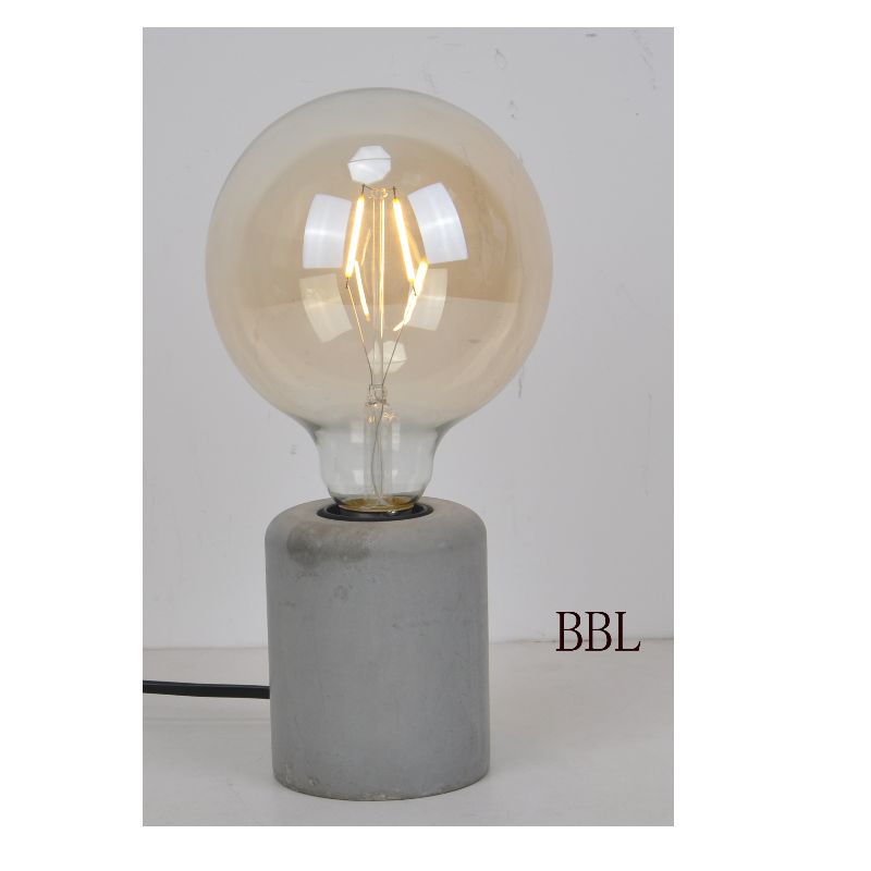 Lampă de masă cu bază din beton cu coloană mică