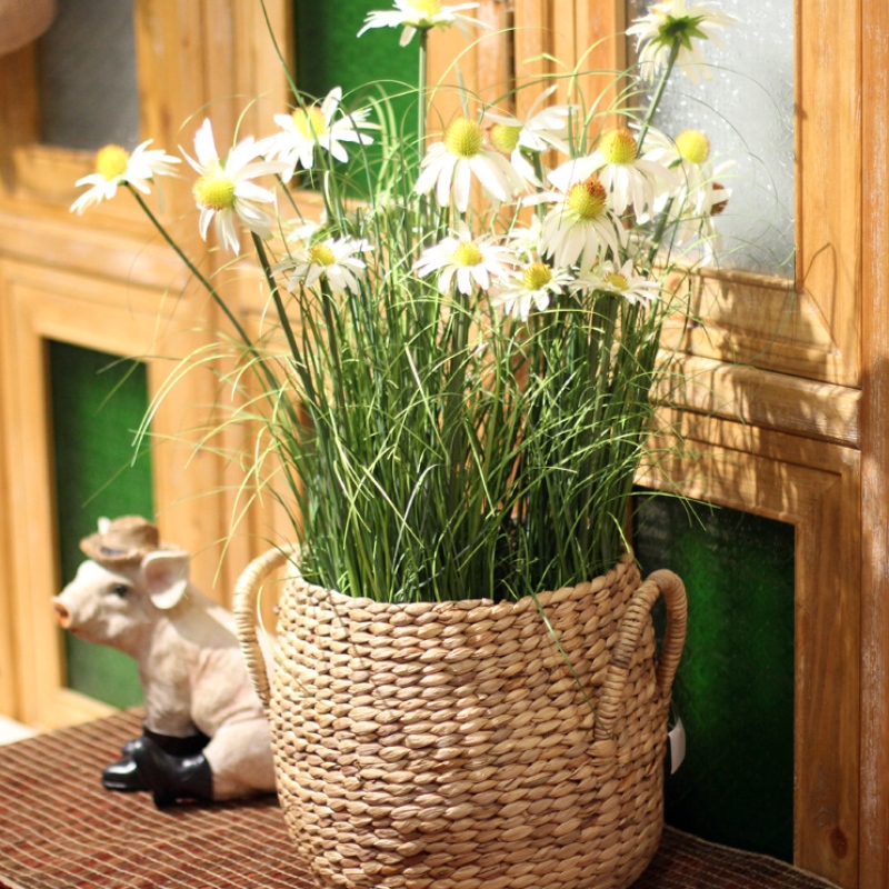 Coș de depozitare țesut din paie