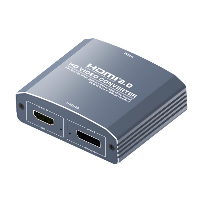 3D Ultra HD 4Kx2K @ 60Hz HDMI to HDMI + DP Converter Support HDMI2.0 18 Gbps HDR YUV4: 4: 4 HDCP2.2