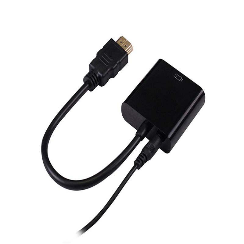 1080P HDMI către VGA 15cm Cable cu 3.5mm audio alb/negru