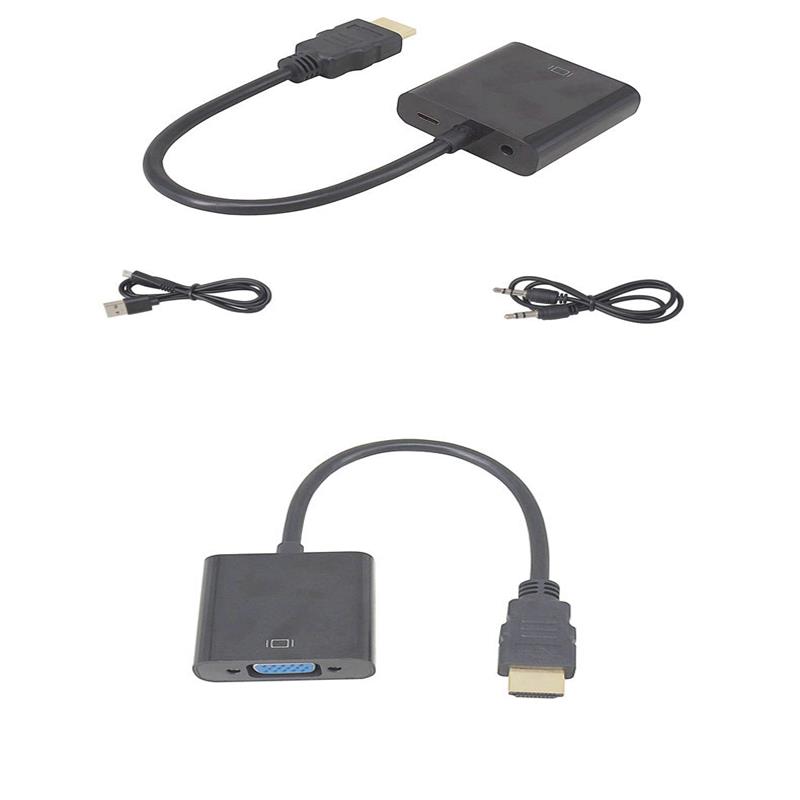 1080P HDMI către VGA 15cm Cable cu 3.5mm audio, Micro USB pentru încărcare