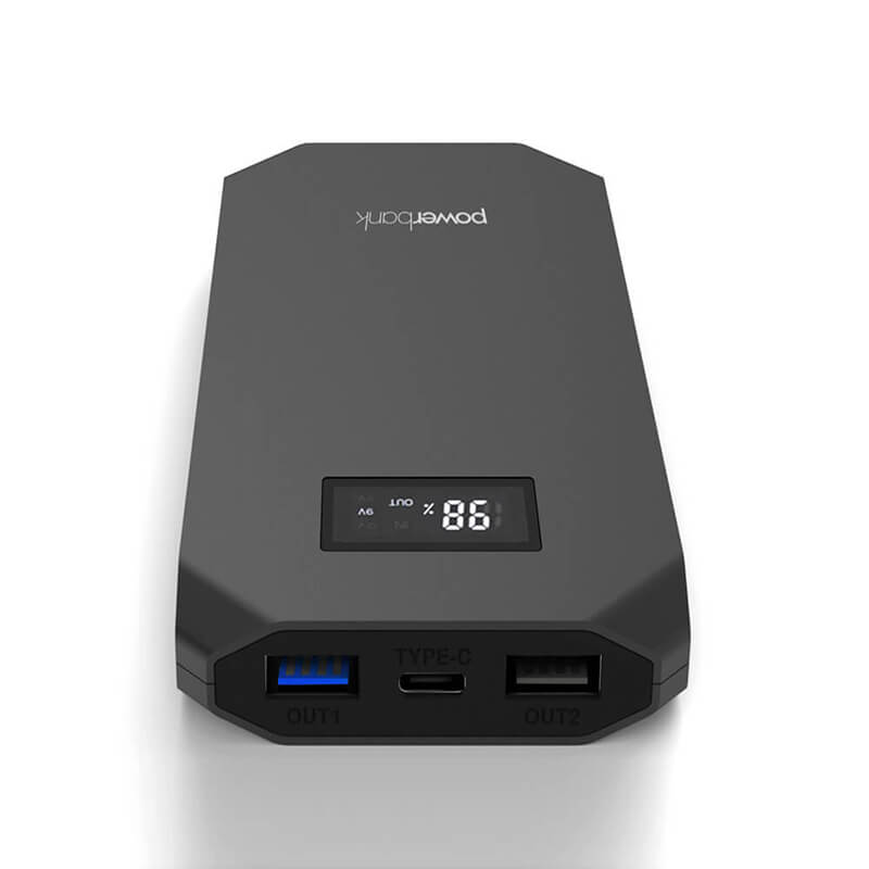 1000mAh QC PD3.0 Power Bank de încărcare rapidă cu ecran LCD pentru toate telefoanele inteligente